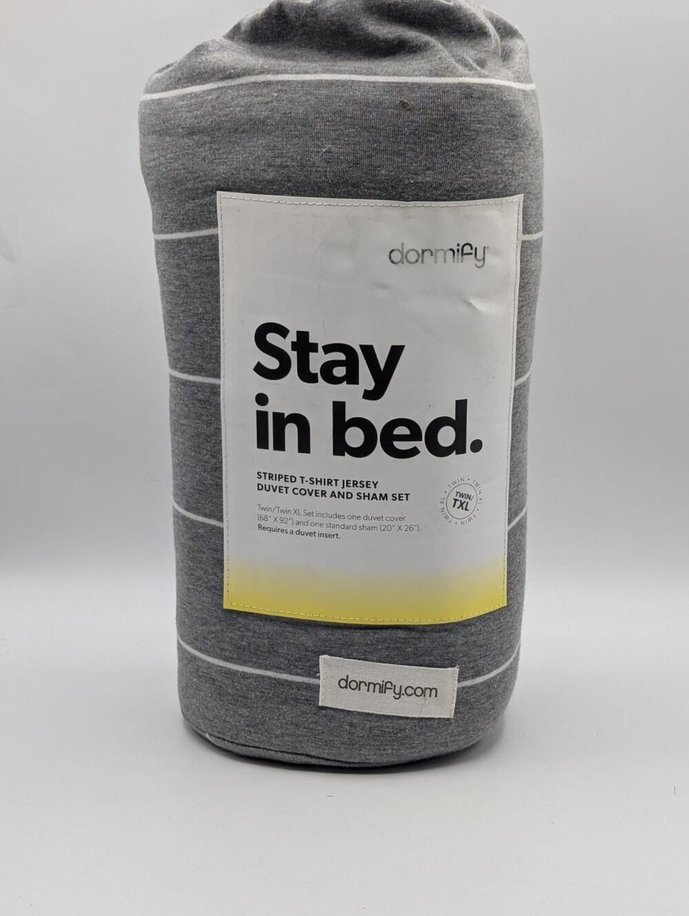 Dormify Twin/Twin XL Striped Jersey Duvet Cover (68"x92") and Sham (20"x26") Set